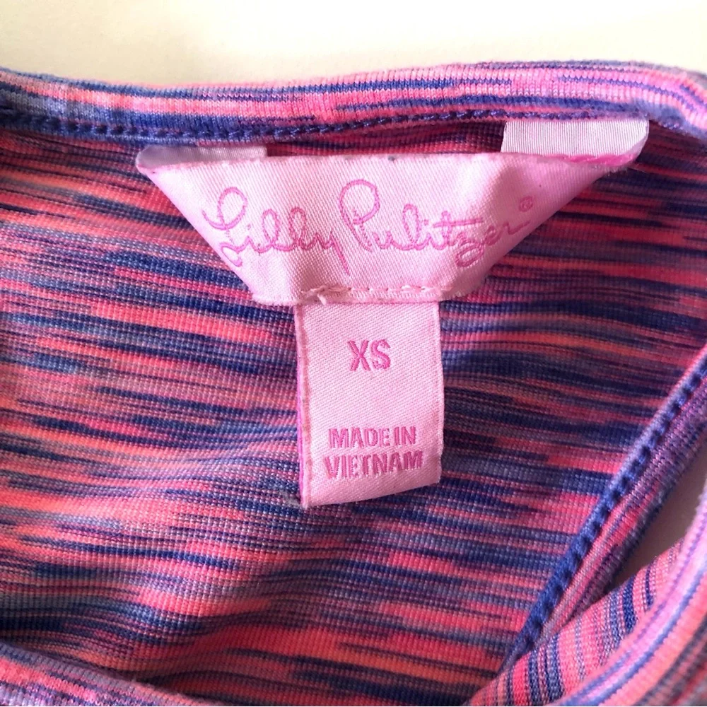 Lilly Pulitzer Cove Fit & Flare Pink Space Dye Women’s XS Mini Dress Sleeveless